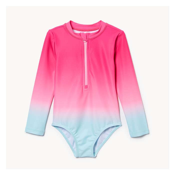 Toddler Girls' Rash Guard Swimsuit